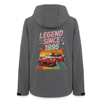 Legende seit 1995 Retro Car Art - Frauen Recycelte Softshelljacke von Stanley/Stella - Anthrazit - Hinten - AI Model Female 172 light (172cm)