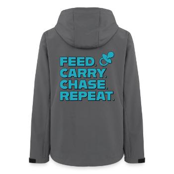 Parenting – Feed Carry Chase Repeat - Women’s Recycled Softshell Jacket by Stanley/Stella - anthracite - Back - AI Model Female 172 light (172cm)