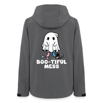 BOO-TIFUL MESS - GHOST HALLOWEEN - Women’s Recycled Softshell Jacket by Stanley/Stella - anthracite - Back - AI Model Female 172 light (172cm)