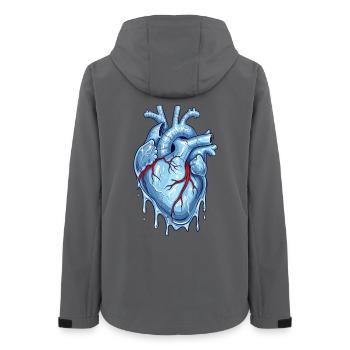 Coeur néon bleu avec effet d’eau - Veste softshell femme recyclée Stanley/Stella - charbon - Dos - AI Model Female 172 light (172cm)