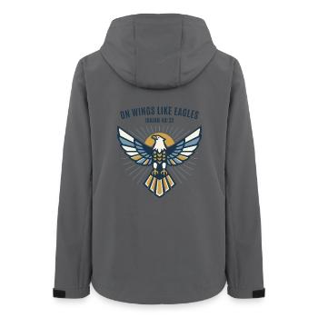 Sur les ailes d’un aigle – Ésaïe 40:31 Foi - Veste softshell femme recyclée Stanley/Stella - charbon - Dos - AI Model Female 172 light (172cm)