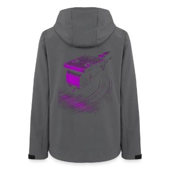 Purple Turntable Groove Bold purple turntable  - Women’s Recycled Softshell Jacket by Stanley/Stella - anthracite - Back - AI Model Female 172 light (172cm)