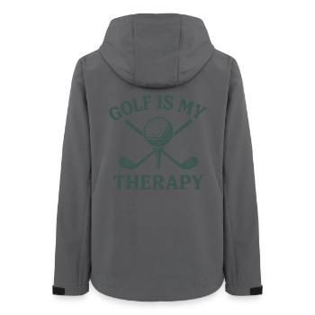 Golf ist meine Therapie Golfball Golfer Spaß - Frauen Recycelte Softshelljacke von Stanley/Stella - Anthrazit - Hinten - AI Model Female 172 light (172cm)