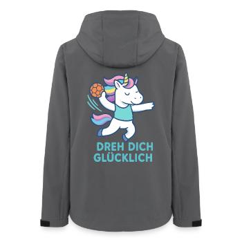 Tourne-toi à la main licorne Heureux, lancer de figures - Veste softshell femme recyclée Stanley/Stella - charbon - Dos - AI Model Female 172 light (172cm)