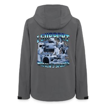 Je soutiens le bootleg inportable du sport féminin - Veste softshell femme recyclée Stanley/Stella - charbon - Dos - AI Model Female 172 light (172cm)