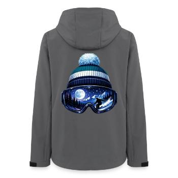 Skier Après Ski Hat Ski Goggles Winter Sports - Women’s Recycled Softshell Jacket by Stanley/Stella - anthracite - Back - AI Model Female 172 light (172cm)