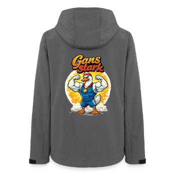 Gans Stark Muskelheld - Frauen Recycelte Softshelljacke von Stanley/Stella - Anthrazit - Hinten - AI Model Female 172 light (172cm)