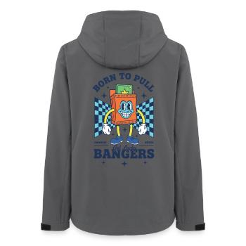 Né pour attirer des bangers qui ont de la chance avec un paquet de cartes à collectionner - Veste softshell femme recyclée Stanley/Stella - charbon - Dos - AI Model Female 172 light (172cm)