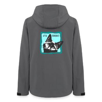 Katzenporträt mit Slogans - Frauen Recycelte Softshelljacke von Stanley/Stella - Anthrazit - Hinten - AI Model Female 172 light (172cm)