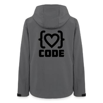 Herzprogrammierer Code Logo mit Text CODE - Frauen Recycelte Softshelljacke von Stanley/Stella - Anthrazit - Hinten - AI Model Female 172 light (172cm)
