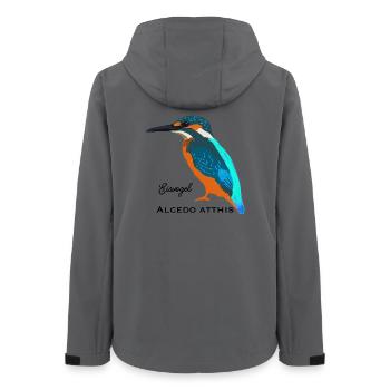 Kingfisher, scientific / German name - Women’s Recycled Softshell Jacket by Stanley/Stella - anthracite - Back - AI Model Female 172 light (172cm)