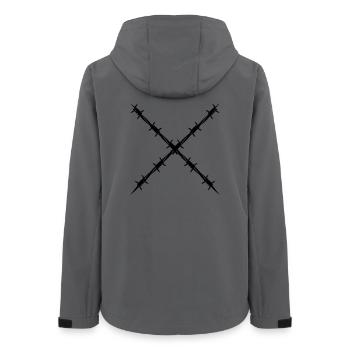 Stacheldraht gekreuzt - Frauen Recycelte Softshelljacke von Stanley/Stella - Anthrazit - Hinten - AI Model Female 172 light (172cm)