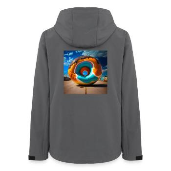 Mega Donut 01 - Frauen Recycelte Softshelljacke von Stanley/Stella - Anthrazit - Hinten - AI Model Female 172 light (172cm)