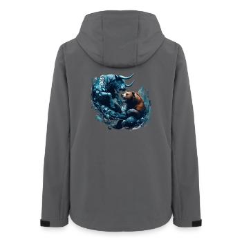 Finance Taurus Bear Fight Wall Street Gift - Women’s Recycled Softshell Jacket by Stanley/Stella - anthracite - Back - AI Model Female 172 light (172cm)