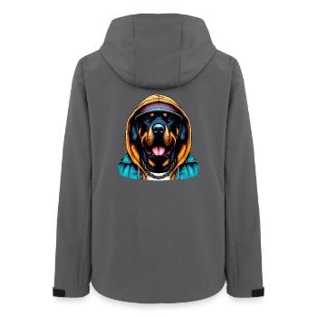 Hund - Frauen Recycelte Softshelljacke von Stanley/Stella - Anthrazit - Hinten - AI Model Female 172 light (172cm)