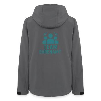 Team Volunteering Motivational Design - Women’s Recycled Softshell Jacket by Stanley/Stella - anthracite - Back - AI Model Female 172 light (172cm)