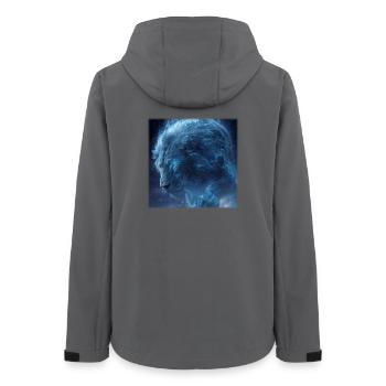 Kosmischer Löwe Galaxie Sternenstaub Motiv - Frauen Recycelte Softshelljacke von Stanley/Stella - Anthrazit - Hinten - AI Model Female 172 light (172cm)