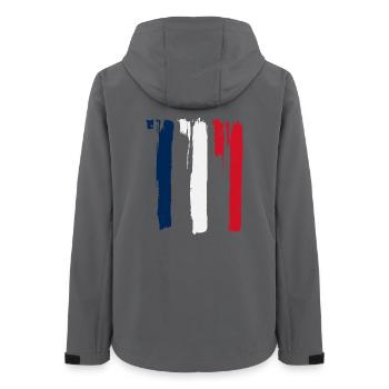 Frankreich Streifen - Frauen Recycelte Softshelljacke von Stanley/Stella - Anthrazit - Hinten - AI Model Female 172 light (172cm)