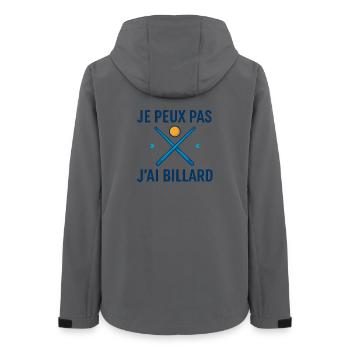 Je peux pas, j'ai billard - Veste softshell femme recyclée Stanley/Stella - charbon - Dos - AI Model Female 172 light (172cm)