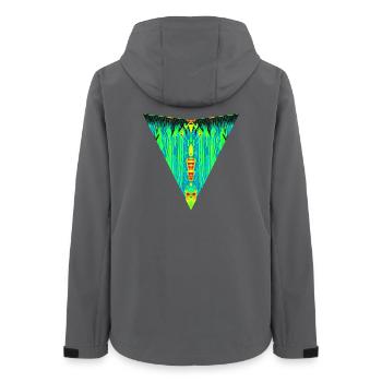Totem Numérique, Gardien Néon, Bête de Symétrie - Veste softshell femme recyclée Stanley/Stella - charbon - Dos - AI Model Female 172 light (172cm)
