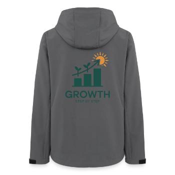 Growth Step by Step – Erfolg & Wachstum - Frauen Recycelte Softshelljacke von Stanley/Stella - Anthrazit - Hinten - AI Model Female 172 light (172cm)
