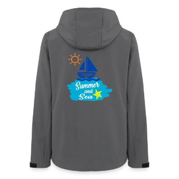 Summer and Sea - Summer Design - Women’s Recycled Softshell Jacket by Stanley/Stella - anthracite - Back - AI Model Female 172 light (172cm)