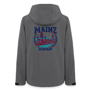 Mainz Germany Cathedral Rhine River Emblem - Frauen Recycelte Softshelljacke von Stanley/Stella - Anthrazit - Hinten - AI Model Female 172 light (172cm)