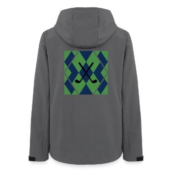  Golfschläger Argyle Muster Golfsport Herrenausflu - Frauen Recycelte Softshelljacke von Stanley/Stella - Anthrazit - Hinten - AI Model Female 172 light (172cm)