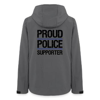 Proud Police Supporter, Polizei, Polizist,Geschenk - Frauen Recycelte Softshelljacke von Stanley/Stella - Anthrazit - Hinten - AI Model Female 172 light (172cm)