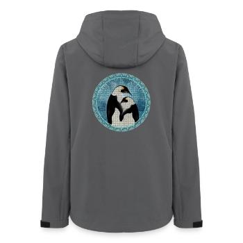 two magical penguins in mosaic style - Women’s Recycled Softshell Jacket by Stanley/Stella - anthracite - Back - AI Model Female 172 light (172cm)