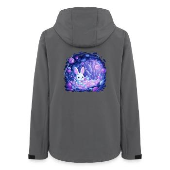 Zuckerhöhle Hase im Bonbonlicht - Frauen Recycelte Softshelljacke von Stanley/Stella - Anthrazit - Hinten - AI Model Female 172 light (172cm)