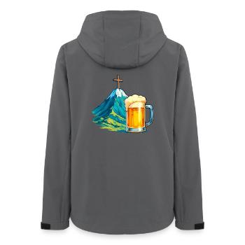 Mountain Cross Beer Festival Illustration - Women’s Recycled Softshell Jacket by Stanley/Stella - anthracite - Back - AI Model Female 172 light (172cm)