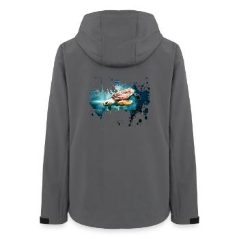 Petcontest Schildkröte - Frauen Recycelte Softshelljacke von Stanley/Stella - Anthrazit - Hinten - AI Model Female 172 light (172cm)