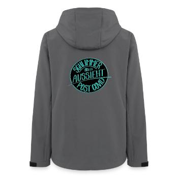 Schlimmer als es aussieht, Post Covid - Frauen Recycelte Softshelljacke von Stanley/Stella - Anthrazit - Hinten - AI Model Female 172 light (172cm)