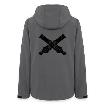 Zwei Kanonenrohre gekreuzt - Frauen Recycelte Softshelljacke von Stanley/Stella - Anthrazit - Hinten - AI Model Female 172 light (172cm)