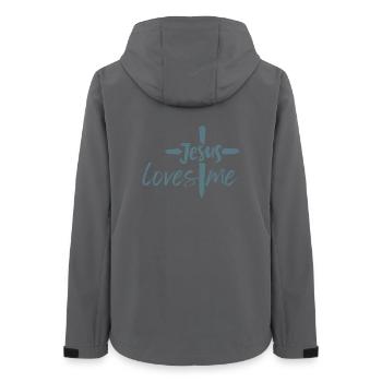 Jesus liebt mich - Frauen Recycelte Softshelljacke von Stanley/Stella - Anthrazit - Hinten - AI Model Female 172 light (172cm)