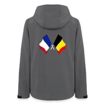 Flagge von Frankreich und Flagge von Belgien - Frauen Recycelte Softshelljacke von Stanley/Stella - Anthrazit - Hinten - AI Model Female 172 light (172cm)