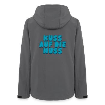 Kuss auf die Nuss - Frauen Recycelte Softshelljacke von Stanley/Stella - Anthrazit - Hinten - AI Model Female 172 light (172cm)