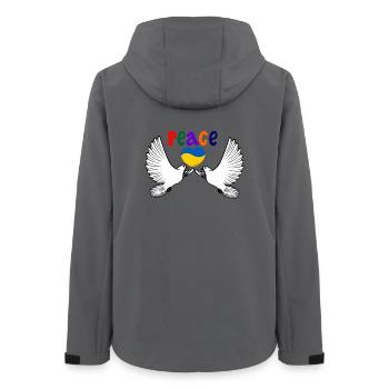Herz frieden ukraine tauben farben Frieden - Frauen Recycelte Softshelljacke von Stanley/Stella - Anthrazit - Hinten - AI Model Female 172 light (172cm)