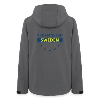 Kristianstad Suède Panneau de la ville - Veste softshell femme recyclée Stanley/Stella - charbon - Dos - AI Model Female 172 light (172cm)