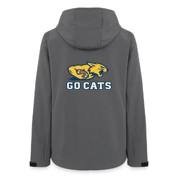 Maskottchen der Go Cats Football Wildcat-Seite - Frauen Recycelte Softshelljacke von Stanley/Stella - Anthrazit - Hinten - AI Model Female 172 light (172cm)