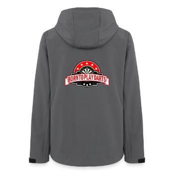 Zum Darten geboren Darts Spruch lustig - Frauen Recycelte Softshelljacke von Stanley/Stella - Anthrazit - Hinten - AI Model Female 172 light (172cm)