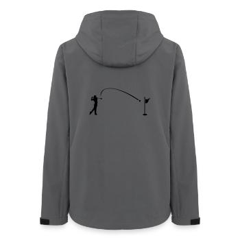 Golfspieler schlägt Ball in Loch Herzfrequenz, Cardio - Frauen Recycelte Softshelljacke von Stanley/Stella - Anthrazit - Hinten - AI Model Female 172 light (172cm)