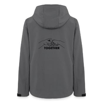 Hand gesture collaboration teamwork with text together - Women’s Recycled Softshell Jacket by Stanley/Stella - anthracite - Back - AI Model Female 172 light (172cm)