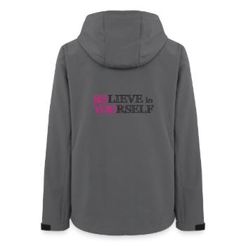 Glaube an dich selbst – Pink, kritzel schwarz - Frauen Recycelte Softshelljacke von Stanley/Stella - Anthrazit - Hinten - AI Model Female 172 light (172cm)