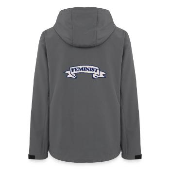 Feministisches Wappen-Banddesign - Frauen Recycelte Softshelljacke von Stanley/Stella - Anthrazit - Hinten - AI Model Female 172 light (172cm)