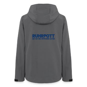 Ruhrpott - Dat hat wat mittn Herz zu tun - Zeche - Frauen Recycelte Softshelljacke von Stanley/Stella - Anthrazit - Hinten - AI Model Female 172 light (172cm)