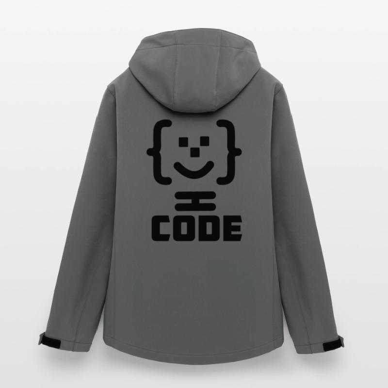 Main programmer code logo with text CODE Women’s Recycled Softshell Jacket by Stanley/Stella