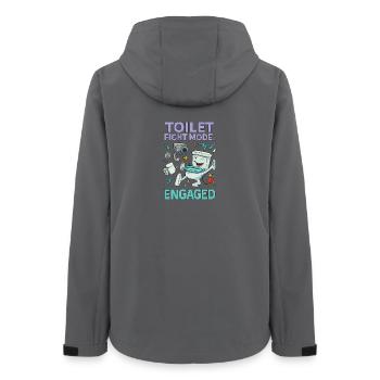 Mode de combat aux toilettes - Conception absurde de Brainrot - Veste softshell femme recyclée Stanley/Stella - charbon - Dos - AI Model Female 172 light (172cm)