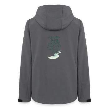 Motivierendes Zitat mit Wasserwegelementen - Frauen Recycelte Softshelljacke von Stanley/Stella - Anthrazit - Hinten - AI Model Female 172 light (172cm)